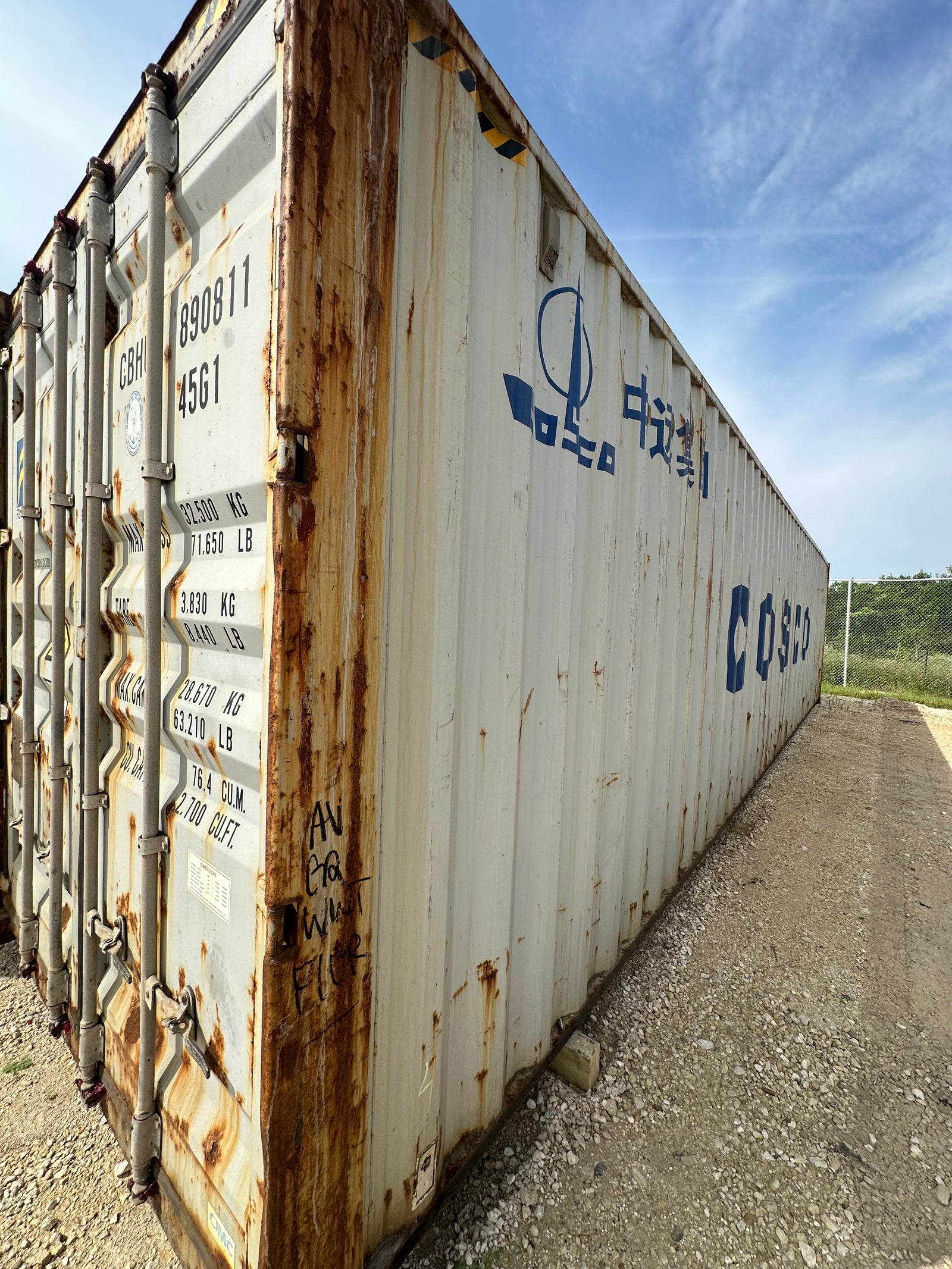 40' High Cube Wind & Water Tight Container — Weathered White Unit