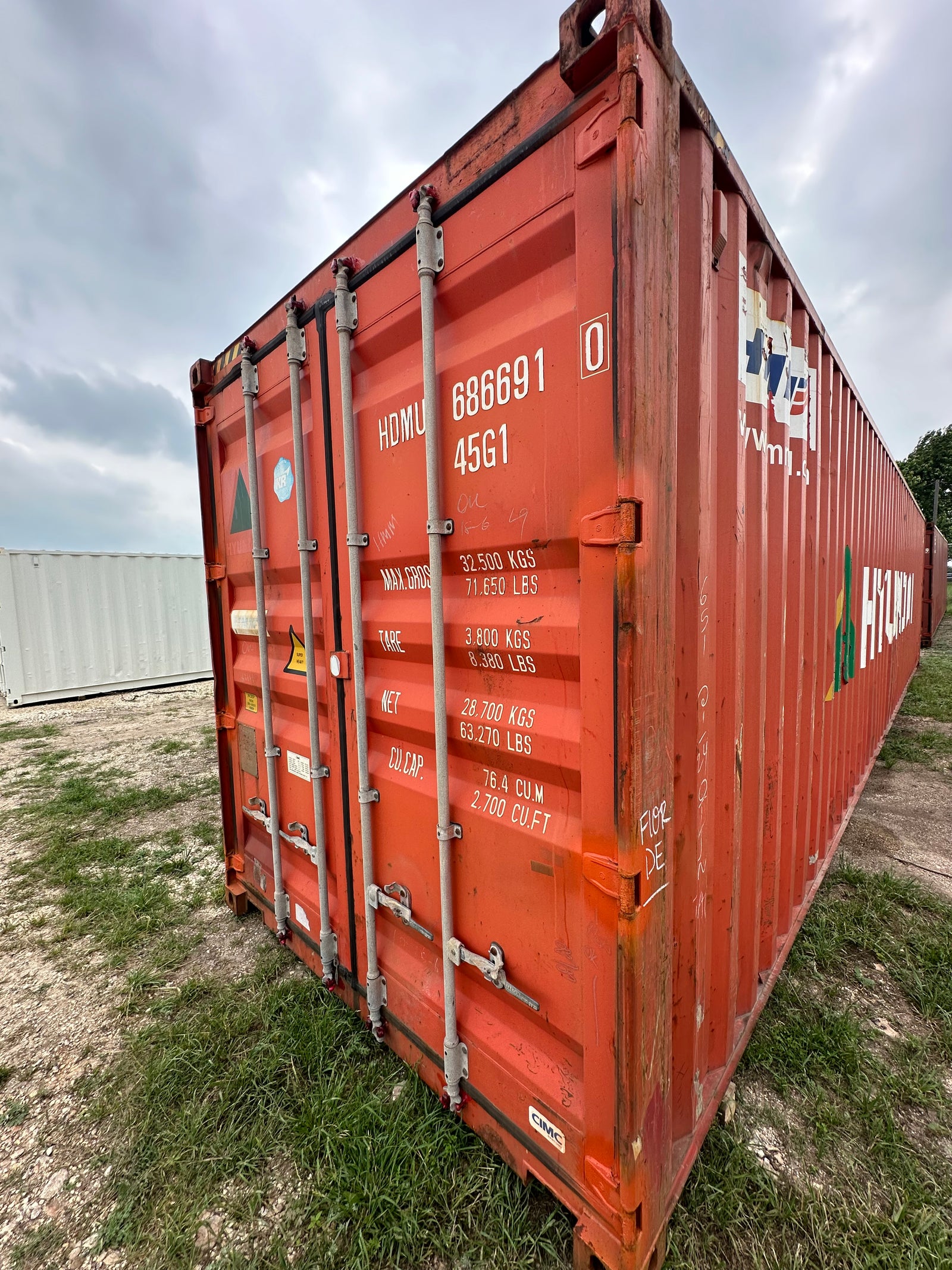 40' High Cube Wind & Water Tight Container — Red Unit 2